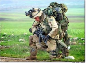 blog picture of soldier kneeling down carrying all his equipment